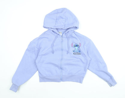 Womens UK Size XS Disney Blue Full Zip Hoodie