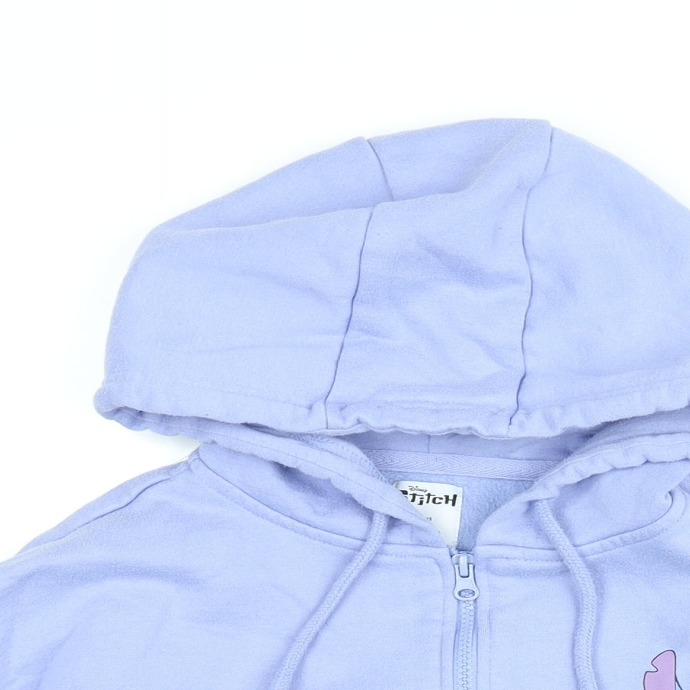 Womens UK Size XS Disney Blue Full Zip Hoodie