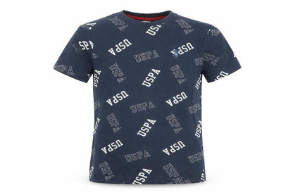 U.S. Polo Assn. Boys Blue Cotton Basic T-Shirt Size 10-11 Years Round Neck Pullover - USPA