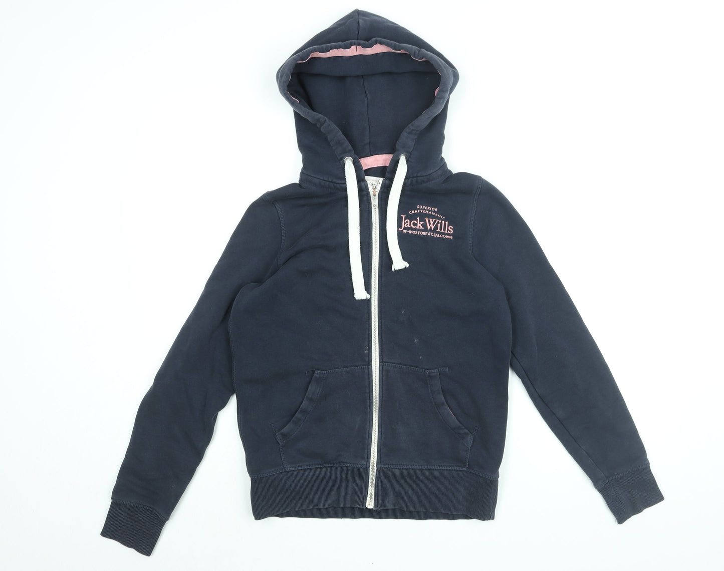 Womens UK Size 6 Jack Wills Blue Full Zip Hoodie