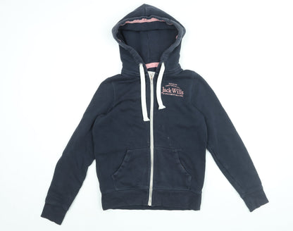 Womens UK Size 6 Jack Wills Blue Full Zip Hoodie