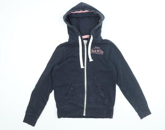 Womens UK Size 6 Jack Wills Blue Full Zip Hoodie