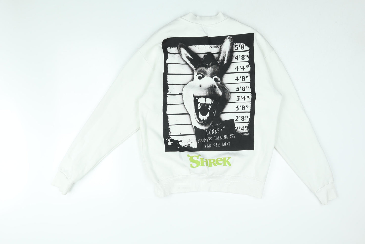 Shrek Womens White Cotton Pullover Sweatshirt Size XS Pullover - Donkey Shrek