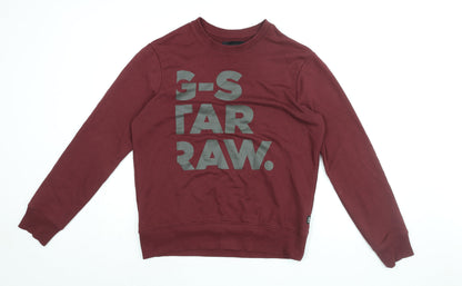 Mens UK Size M G-Star Raw Red Pullover Sweatshirt