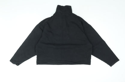Bo+Tee Womens Black Cotton Pullover Sweatshirt Size XS Zip