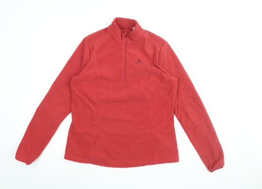 DECATHLON Womens Red Polyester Pullover Sweatshirt Size XL Zip