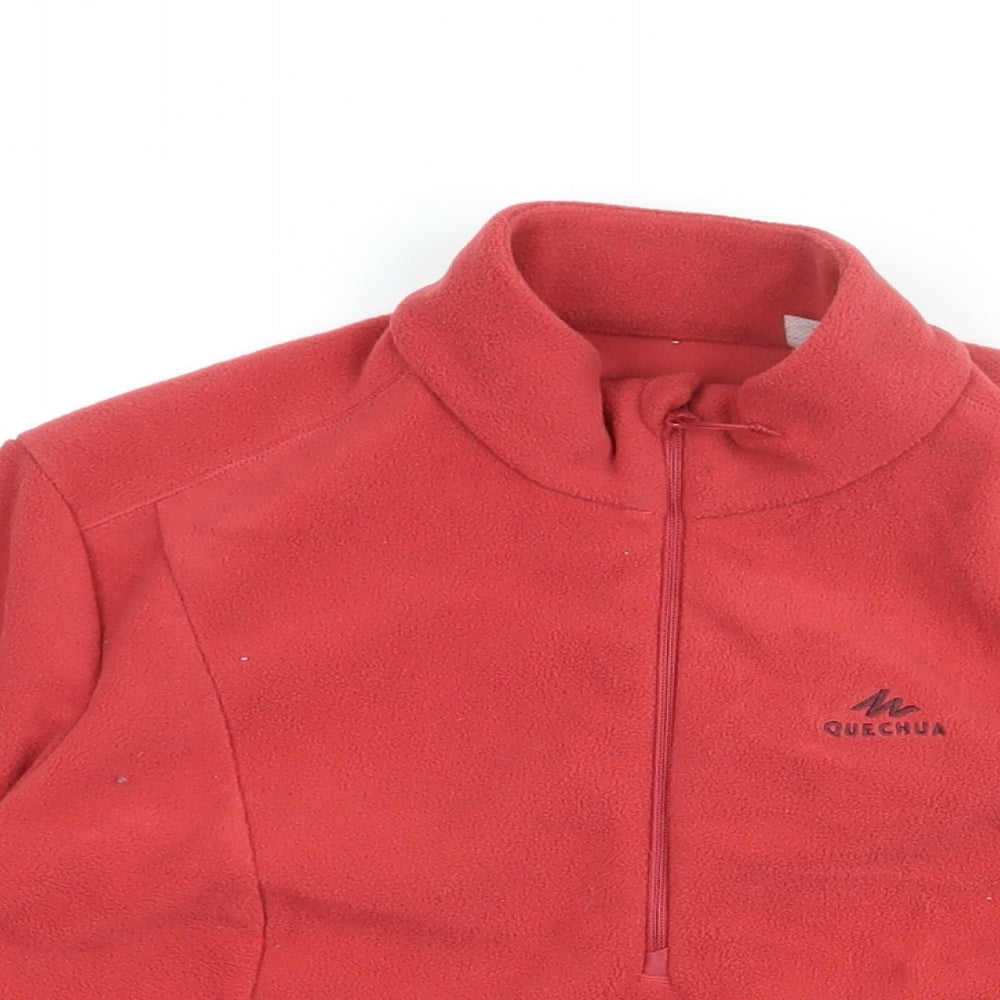 DECATHLON Womens Red Polyester Pullover Sweatshirt Size XL Zip