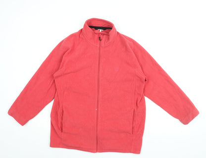 Cotton Traders Womens Red Polyester Full Zip Sweatshirt Size M Zip