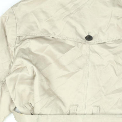 Stockholm Womens Beige Trench Coat Coat Size 12 Button - Belted