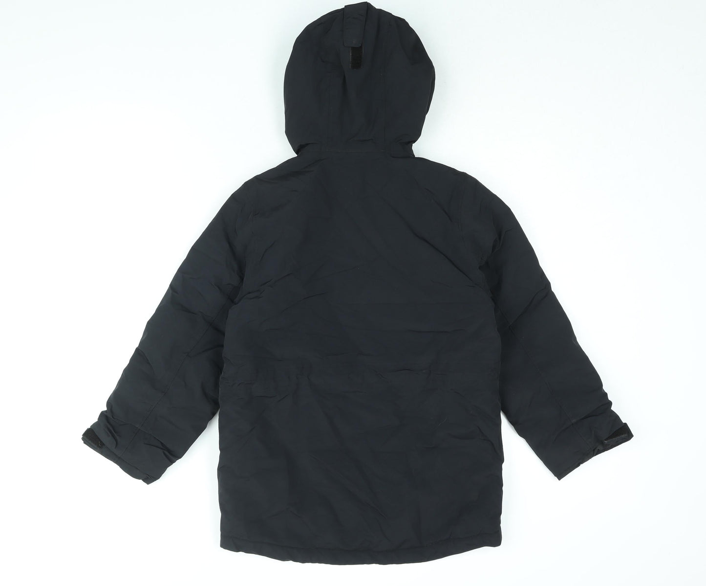 Lands' End Boys Black Rain Coat Coat Size 8 Years Zip