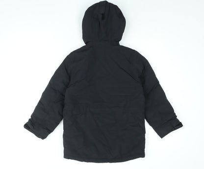 Lands' End Boys Black Rain Coat Coat Size 8 Years Zip