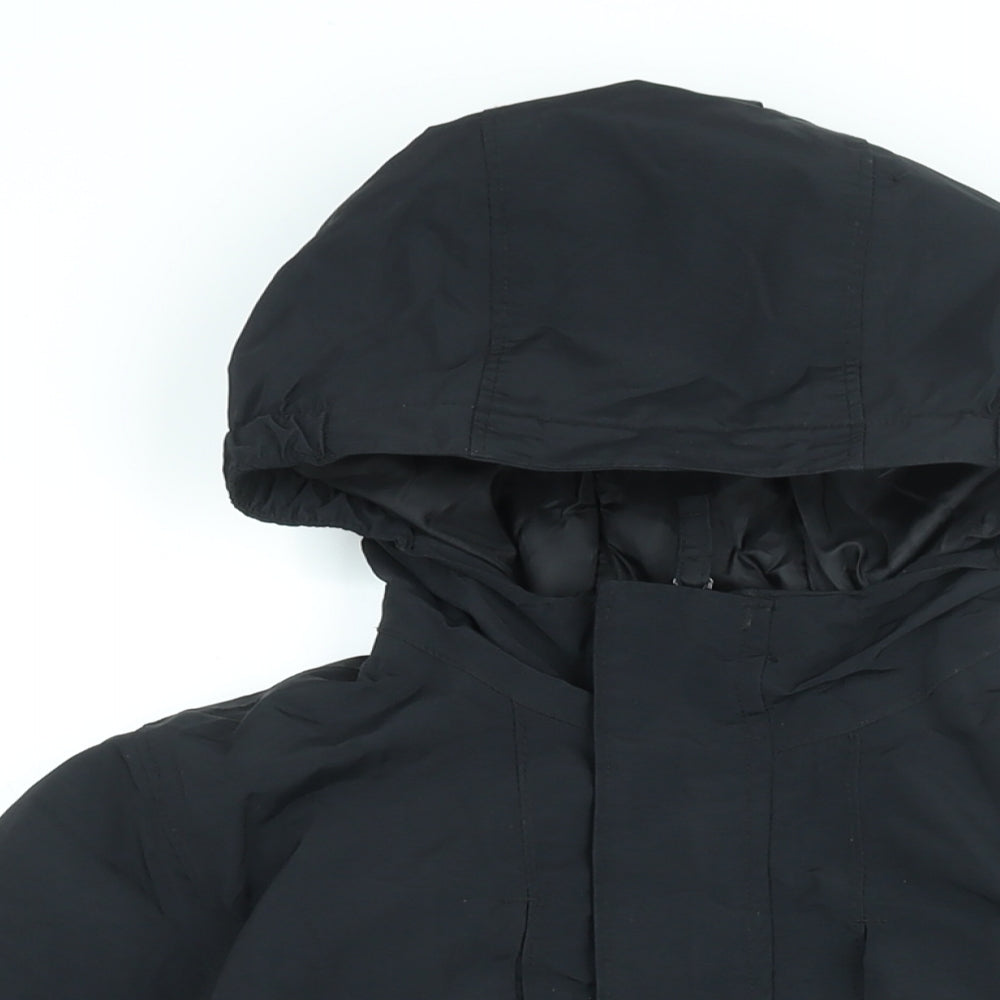 Lands' End Boys Black Rain Coat Coat Size 8 Years Zip