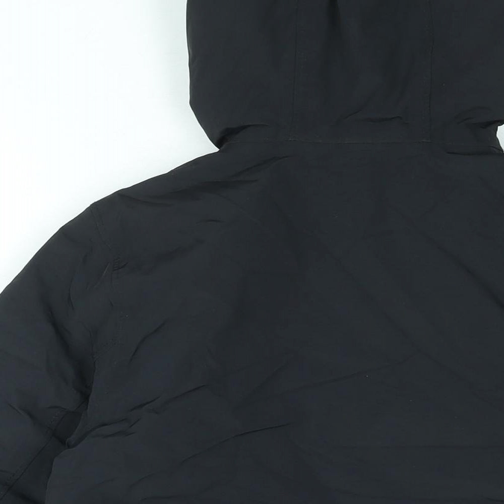 Lands' End Boys Black Rain Coat Coat Size 8 Years Zip