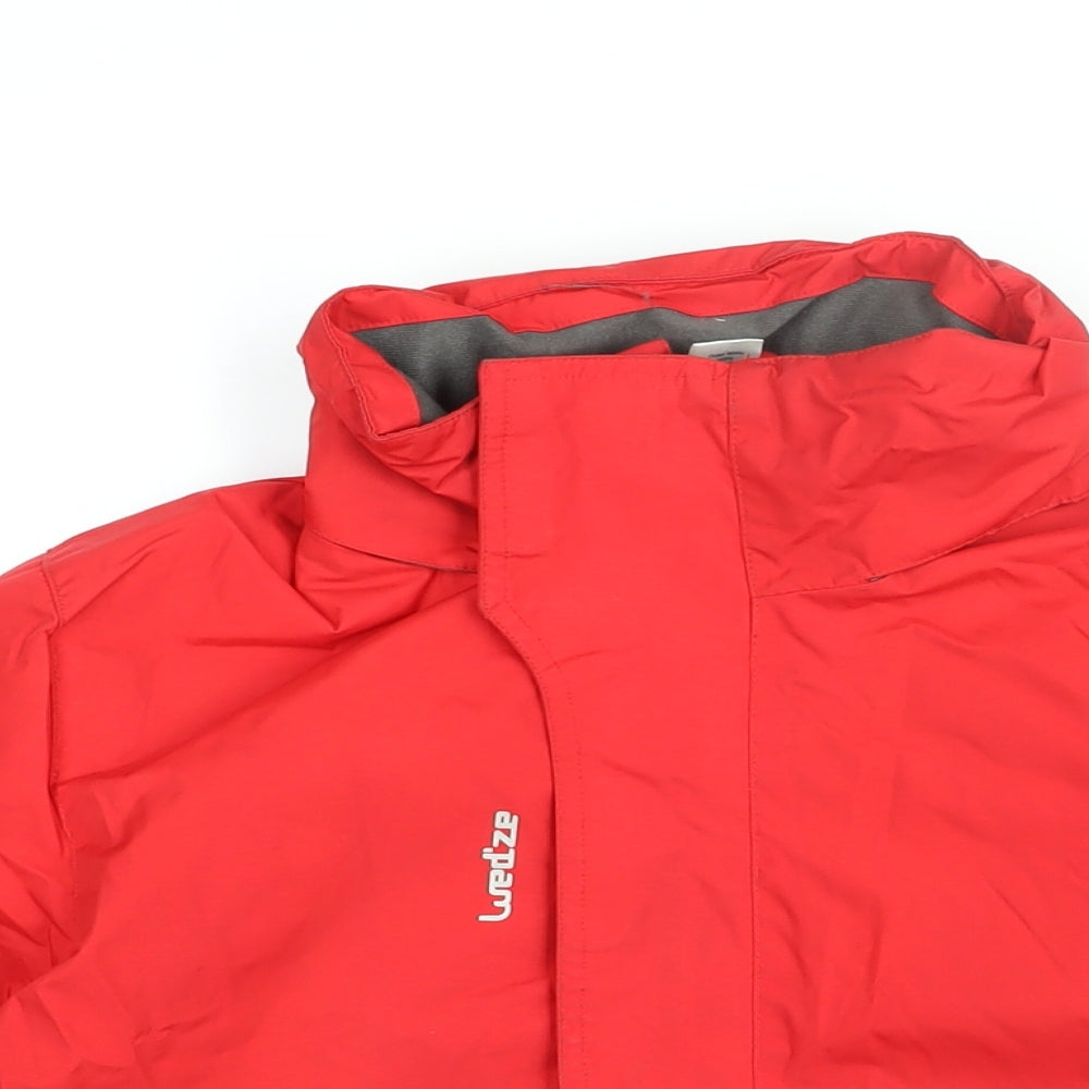 Wed'ze Boys Red Rain Coat Coat Size 10 Years Zip