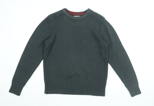 Kensington Mens Grey Round Neck Acrylic Pullover Jumper Size M Long Sleeve