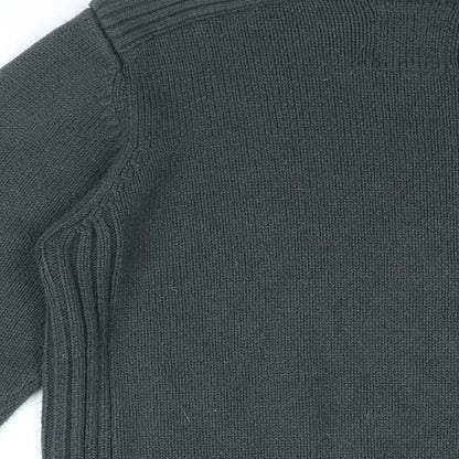 Kensington Mens Grey Round Neck Acrylic Pullover Jumper Size M Long Sleeve