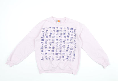 Supersuperficial Womens Pink Cotton Pullover Sweatshirt Size S Pullover - House Print