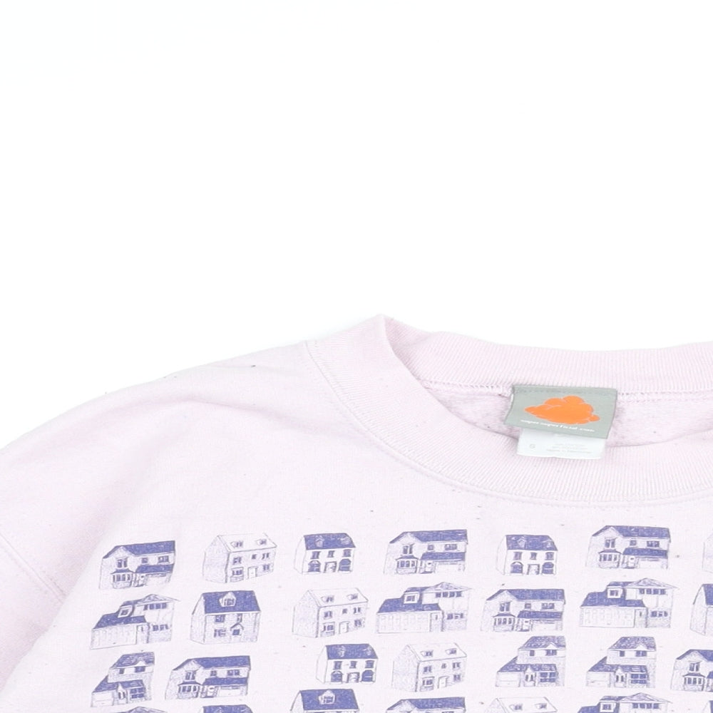 Supersuperficial Womens Pink Cotton Pullover Sweatshirt Size S Pullover - House Print