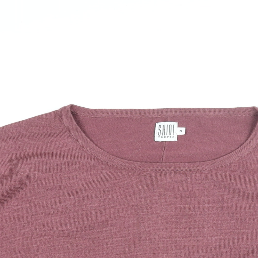Womens UK Size S Saint Tropez Pink Basic T-Shirt