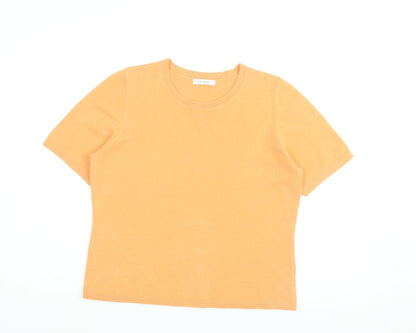 Womens UK Size 14 Marks and Spencer Orange Basic T-Shirt