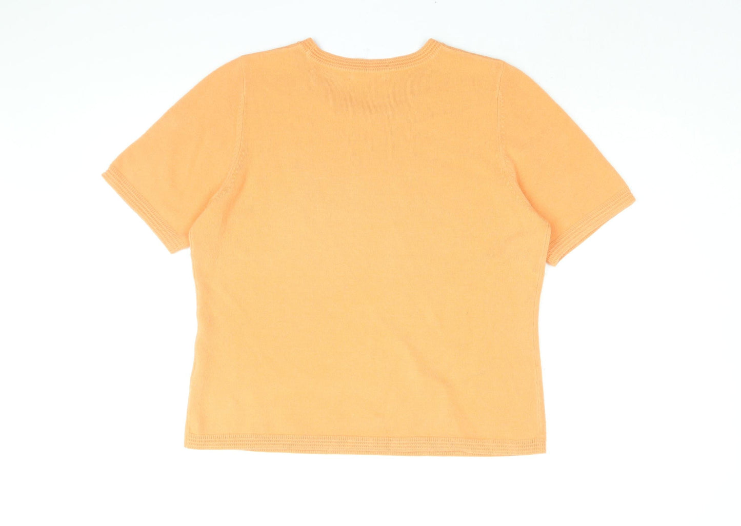 Womens UK Size 14 Marks and Spencer Orange Basic T-Shirt