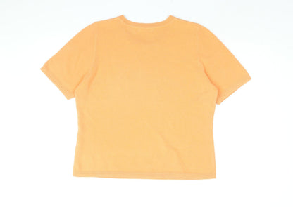 Womens UK Size 14 Marks and Spencer Orange Basic T-Shirt
