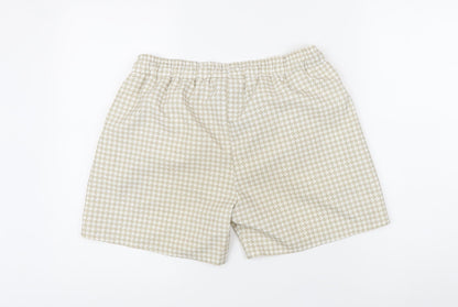 The Presidents Club Mens Beige Check Nylon Sweat Shorts Size M Regular Drawstring - Swim shorts, Elasticated waist