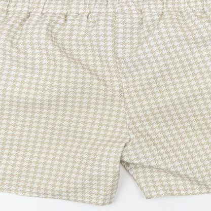 The Presidents Club Mens Beige Check Nylon Sweat Shorts Size M Regular Drawstring - Swim shorts, Elasticated waist