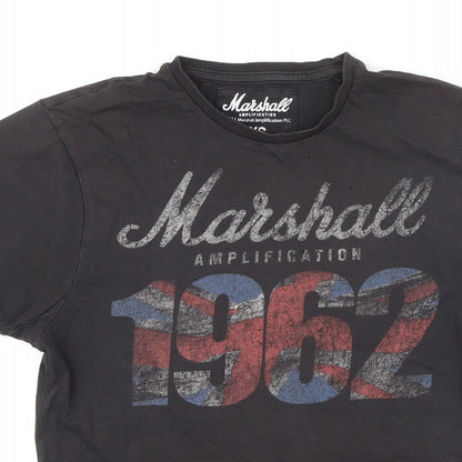 Marshall Womens Black 100% Cotton Basic T-Shirt Size XS Round Neck
