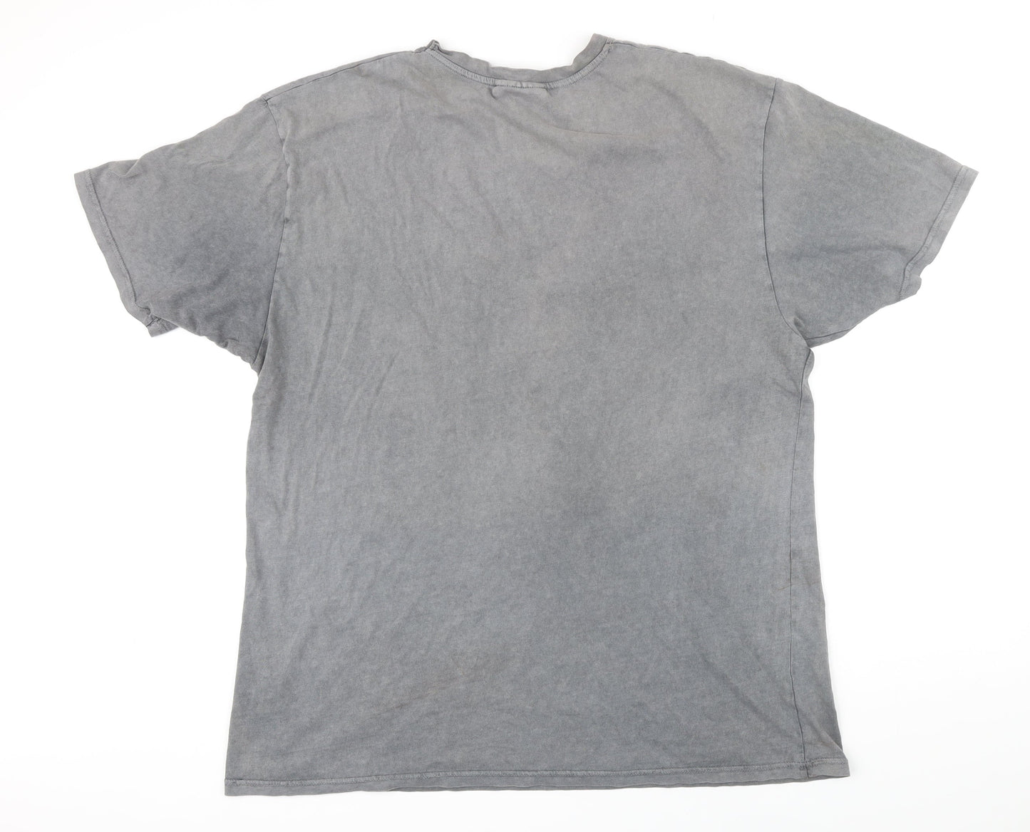 The Couture Club Mens Grey Cotton T-Shirt Size L Round Neck