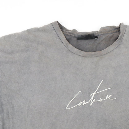 The Couture Club Mens Grey Cotton T-Shirt Size L Round Neck