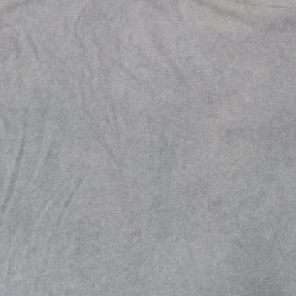 The Couture Club Mens Grey Cotton T-Shirt Size L Round Neck