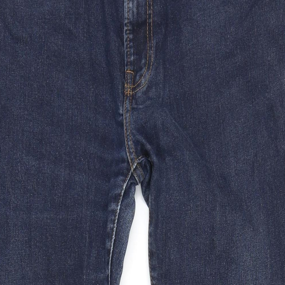 M&S Womens Blue Cotton Tapered Jeans Size 36 in L27 in Regular Zip