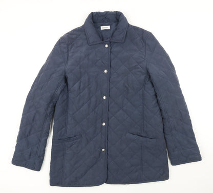 Damart Womens Blue Jacket Coat Size 14 Snap