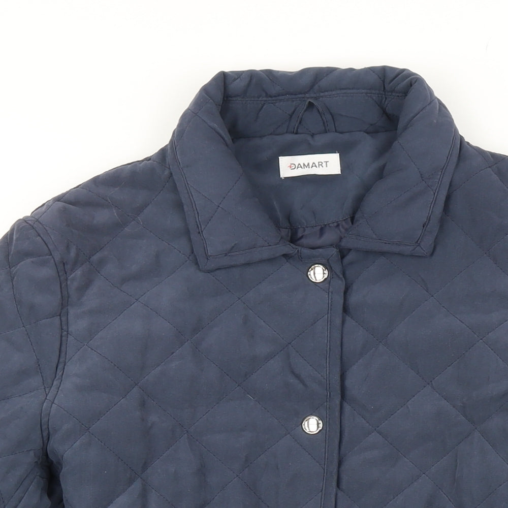 Damart Womens Blue Jacket Coat Size 14 Snap