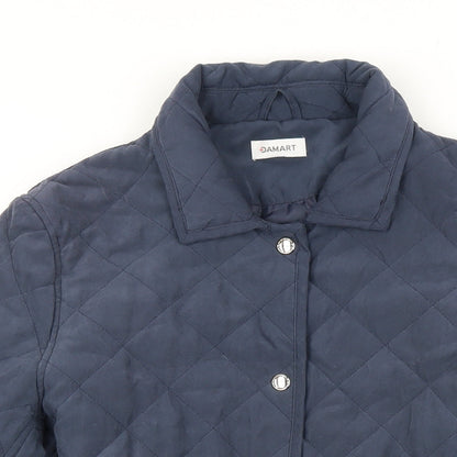Damart Womens Blue Jacket Coat Size 14 Snap
