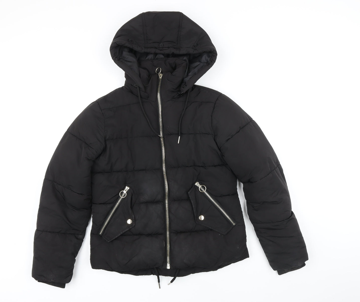 Womens UK Size 8 Topshop Black Puffer Jacket