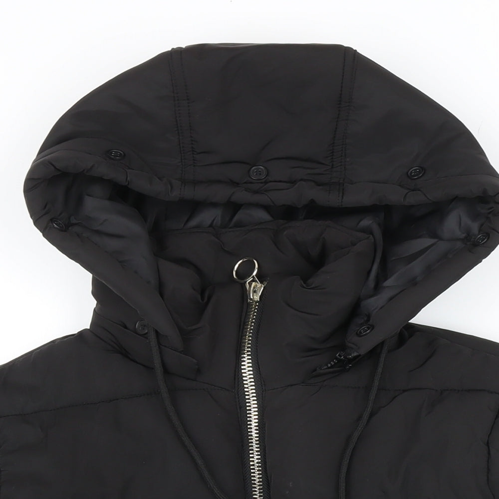 Womens UK Size 8 Topshop Black Puffer Jacket