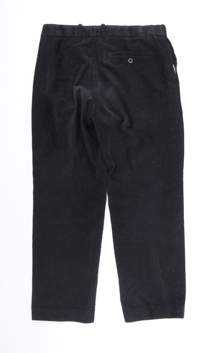 Mens UK Size 32 in M&S Regular Fit  Black Trousers