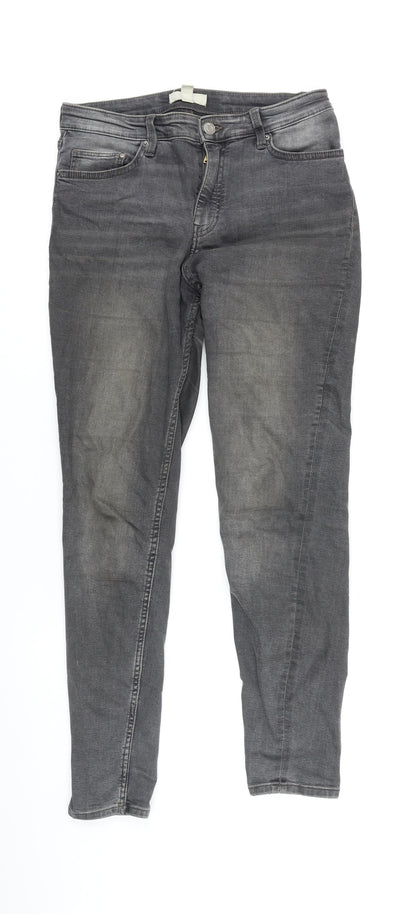 Womens UK Size 10 H&M Regular Fit Skinny Grey Jeans