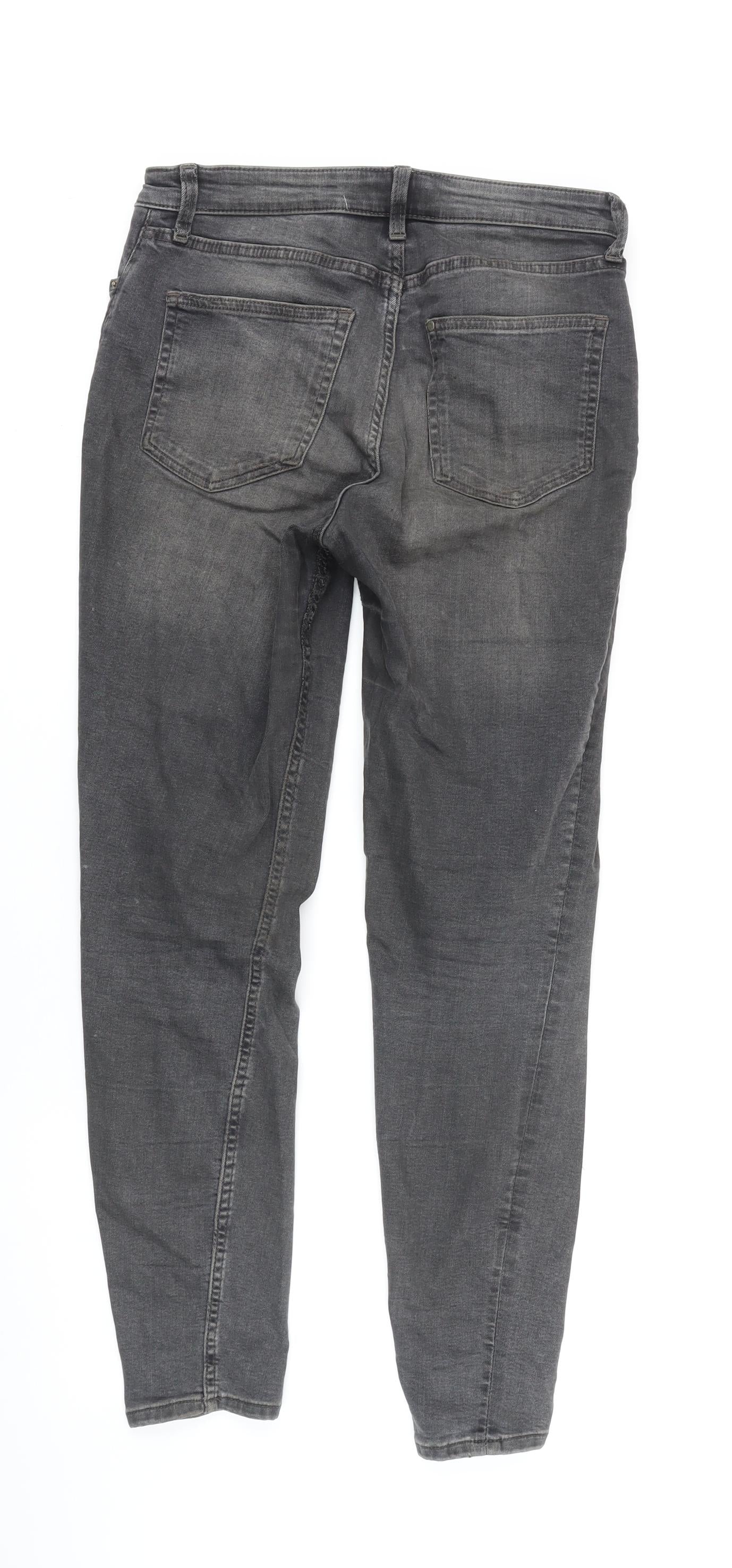 Womens UK Size 10 H&M Regular Fit Skinny Grey Jeans