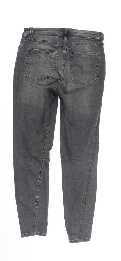 Womens UK Size 10 H&M Regular Fit Skinny Grey Jeans
