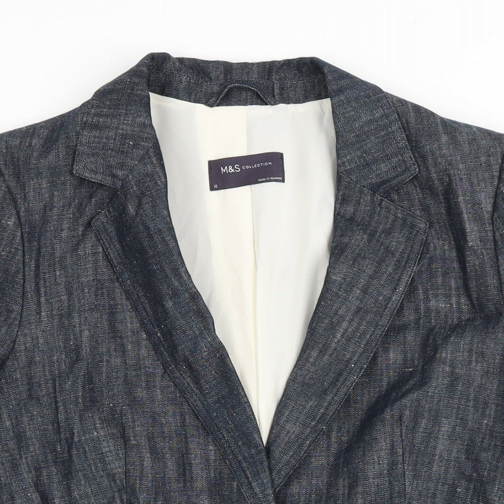 Womens UK Size 10 M&S Blue Jacket