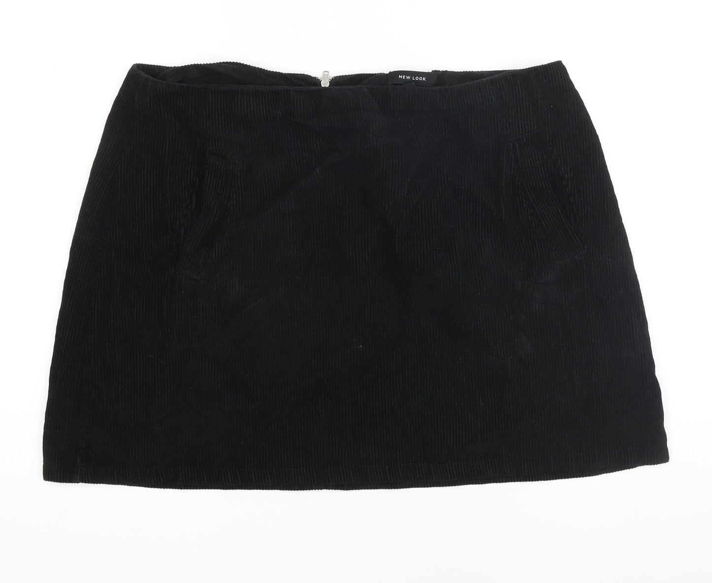 New Look Womens Black Cotton Maxi Skirt Size 16 Zip