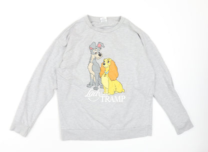 Womens UK Size 14 Disney Grey Pullover Sweatshirt