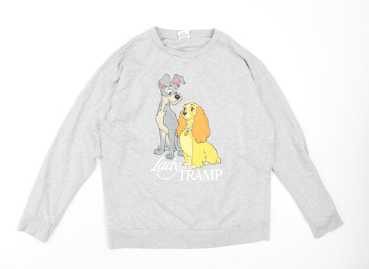 Womens UK Size 14 Disney Grey Pullover Sweatshirt