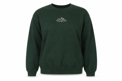 Bobbins Broider Womens Green Cotton Pullover Sweatshirt Size L Pullover