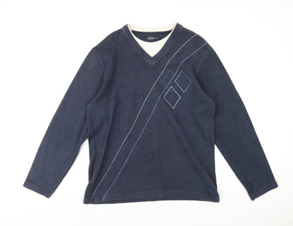 Mens UK Size M Easy Blue Pullover Sweatshirt