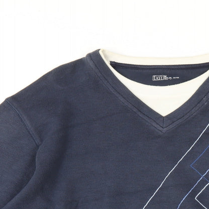 Mens UK Size M Easy Blue Pullover Sweatshirt