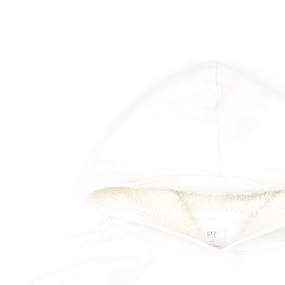 Gap Girls White Cotton Pullover Hoodie Size 10 Years Pullover
